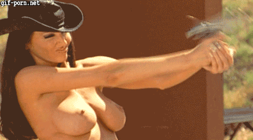 Topless Cowgirl Shooting a Gun_6022d2fd260d6.gif